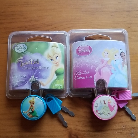 Disney mini key locks, pink and blue (2) - Picture 1 of 2